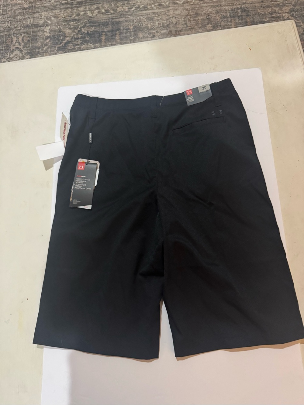 Under Armour Black Flat Front Performance Shorts